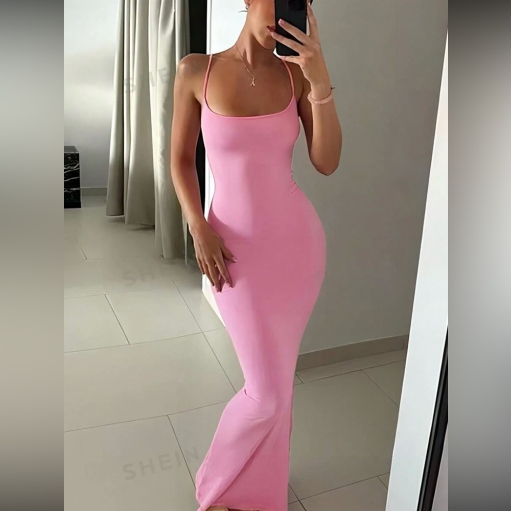 Pink Spaghetti Strap Dress